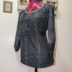 Sami & Jo Black Sequin Women's Blouse